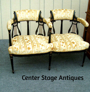 62247 Rare Antique Victorian Settee Loveseat Couch Sofa Chair