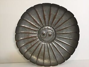 Antique Chinese Copper Hand Hammered Bowl Tray For Wall Hanging 18 Diameter