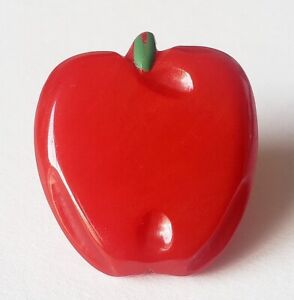 Big Red Bakelite Apple 1 5 16 Vintage Button