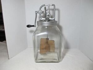 Antique Dazey Butter Churn 80 Usa Glass W Wood Paddles Feb 14 1922 16x7 75 A