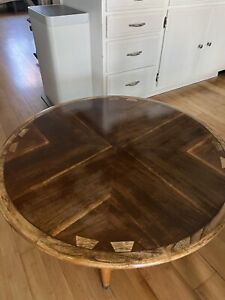 Round Wood Coffee Table Vintage