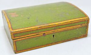 Vintage Wooden Small Storage Box Original Old Hand Crafted Hand Painted
