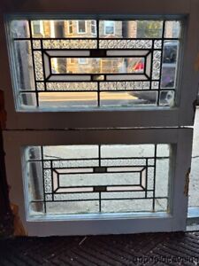 2 Antique Stained Leaded Glass Transom Window 23 X 14 Circa 1925
