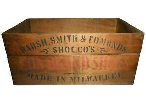 Rare Harsh Smith Edmonds Non Brand Shoes Milwaukee Wi Wd Box Shoe Ad Crate