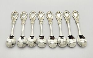  8 Vintage Miniature Sterling Silver Condiment Salt Mustard Floral Spoons Lot