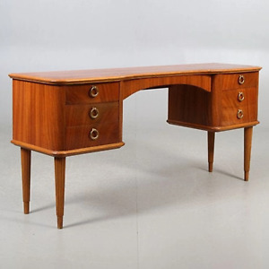 Mid Century Danish Modern Teak Mahogany Vanity Desk