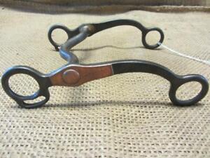 Vintage Marked Kelly Bit W Engraved Copper Trim Harness Bridle Rodeo Horse 10577