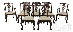 L56955ec Set Of 10 Baker Chippendale Ball Claw Mahogany Dining Room Chairs