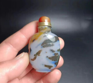 Chc22 Chinese Unmatched Natural Materials Agate Handwork Practical Snuff Bottle