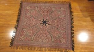 Paisley Shawl Antique Wool Beautiful Excellent Condition 45 X 45 Inches
