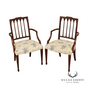 Baker Furniture Historic Charleston Pair Mahogany Armchairs