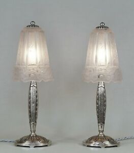 Maynadier Pair Of French 1930 Art Deco Lamps Lamp Muller Daum Era France