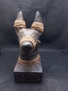Rare Ancient Egyptian Antiquities Egyptian Statue Of Head Of Anubis Egyptian Bc