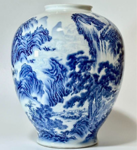 Koransha Landscape Arita Ware Vase 11 8 Inch Meiji Era Old Japan Antique Art