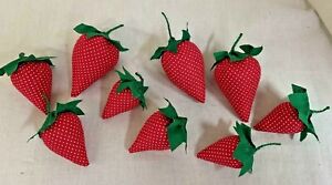 Sweet Strawberries Bowl Fillers Set Of 9 Farmhouse