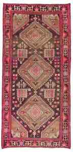 Wide Hallway Semi Antique Tribal 5x10 Vintage Oriental Runner Rug Wool Carpet
