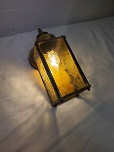 Vintage Antique Slag Glass Storybook Style Light Fixture Rustic Sconce Wall