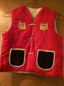 Vintage Chinese Childs Embroidery Applique Quilted Patchwork Vest So Cute 