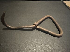 Antique Vtg Hay Meat Ice Hook Iron W Rust Patina Farm Implement Tool Primitive
