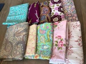 Vintage Quilting Fabric Crafting And Stash Of Fabric Sofa Pillow Covers Doll