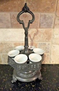 Vintage Meriden Victorian 1880s Silverplate 6 Cup Castor Or Condiment Set Vgc