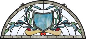 Katlot Heraldic Shield Demi Lune Tiffany Style Stained Glass Window