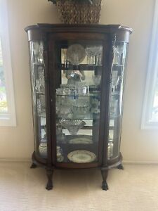 Curved Glass China Curio Cabinet W Shelves Good Cond Pickup In Kemp Tx
