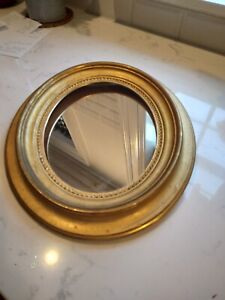 Antique Oval Gold Wall Mirror Detail Stunning Wood Back 