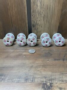 Antique Porcelain Drawer Knobs Pulls Hand Painted Lot 10 Tulips