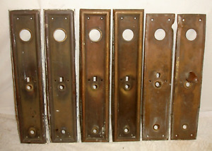 Lot Of 3 Pairs Vintage Door Backplates 14 5 And 15 Bronze Or Copper Thumb