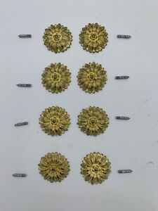 Brass Rosettes 1 1 4in 8pcs Hand Made European Classic Antique Style Deco 