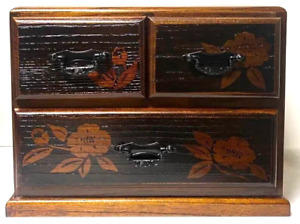 Vintage Japanese Wood Small Tansu Sewing Box Chest Traditional Crafts From Japan