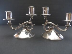 Pair Of Fisher Weighted Sterling Silver Candelabra 358