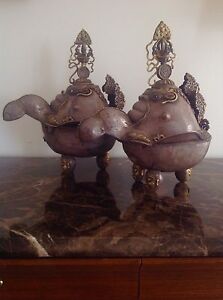 Pair Of Silver Tibetan Buddhist Ceremonial Vessels Kapala 20th Cent Or Earlier