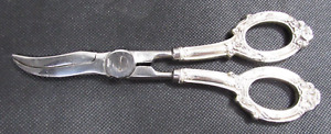 Antique Italy Web Sterling Silver Handle Grape Scissors Or Shears