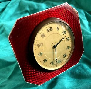 Swiss Silver Enamel 8 Days Clock Faberge 