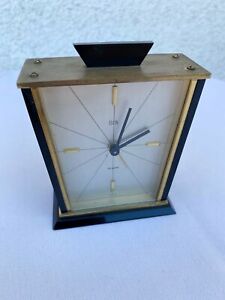 1950 S Vintage Lucite Elgin German Clock Desk Alarm Carriage Bradley Time