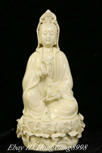 10 Chineae White Porcelain Buddhism Kwan Yin Guan Yin Quan Yin Buddha Statue