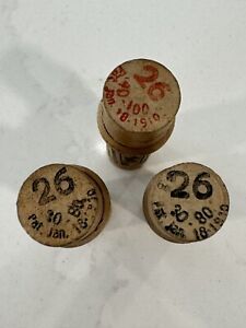 Vintage Lot Of 3 Boye 26 Wooden Case Holder Tubes With Needles