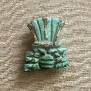 Egyptian Faience Bes Head Amulet