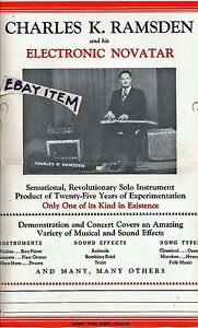 C 1940 Poster Charles K Ramsden Electric Novatar Guitar Guitarist Musical