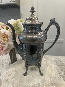 Reed And Barton Teapot Silver Plate Ornate Vtg Antique 2870 Monogram