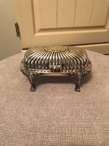 Vintage Hinged Silver Plate Butter Dish