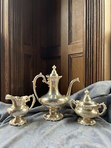 Vintage Reed And Barton Silver Plated 3 Pc Tea Coffee Set