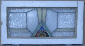 Old English Leaded Stained Glass Window Transom Colorful Abstract 29 X 15 1 2 