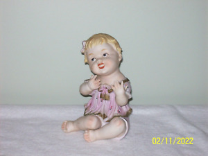 Orig Bisque Piano Baby Doll Early 1940 S Excel Cond Pink Pj S 7 Tall