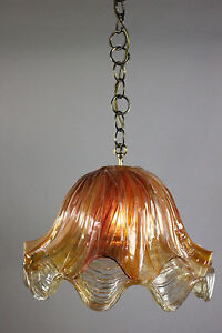 Vintage Pendant Lamp Plastic Layers Bell Shape Lucite Design 1970 S
