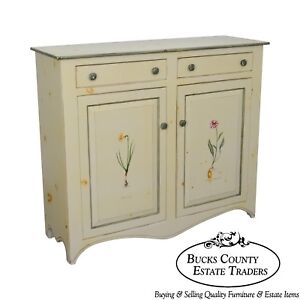American Heritage Hand Painted Country Style Cupboard Or Cabinet