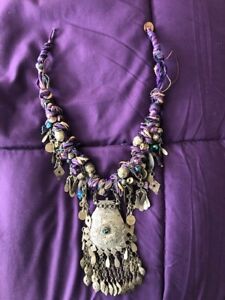 Luscious One Of A Kind Statement Necklace With 5 Vintage Moroccan Fibula
