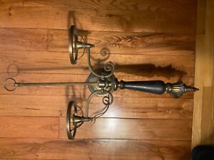 Vintage Electric 2 Two Arm Brass Wall Sconce Portable Light 13 7 4
